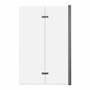 Parawan nawannowy 2-panelowy składany JEZIORAK 100cm grafit szczotkowany - AD Naturalnie